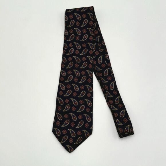 Harvé Benard Men's Navy Tie Pure Silk Paisley Printed Made In USA 5 FOR $25 💵 - Picture 2 of 5